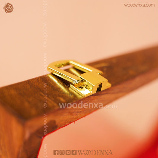10 Watch Wooden Box with Glass Top, Carving & Golden Button | Handmade by Woodenxa