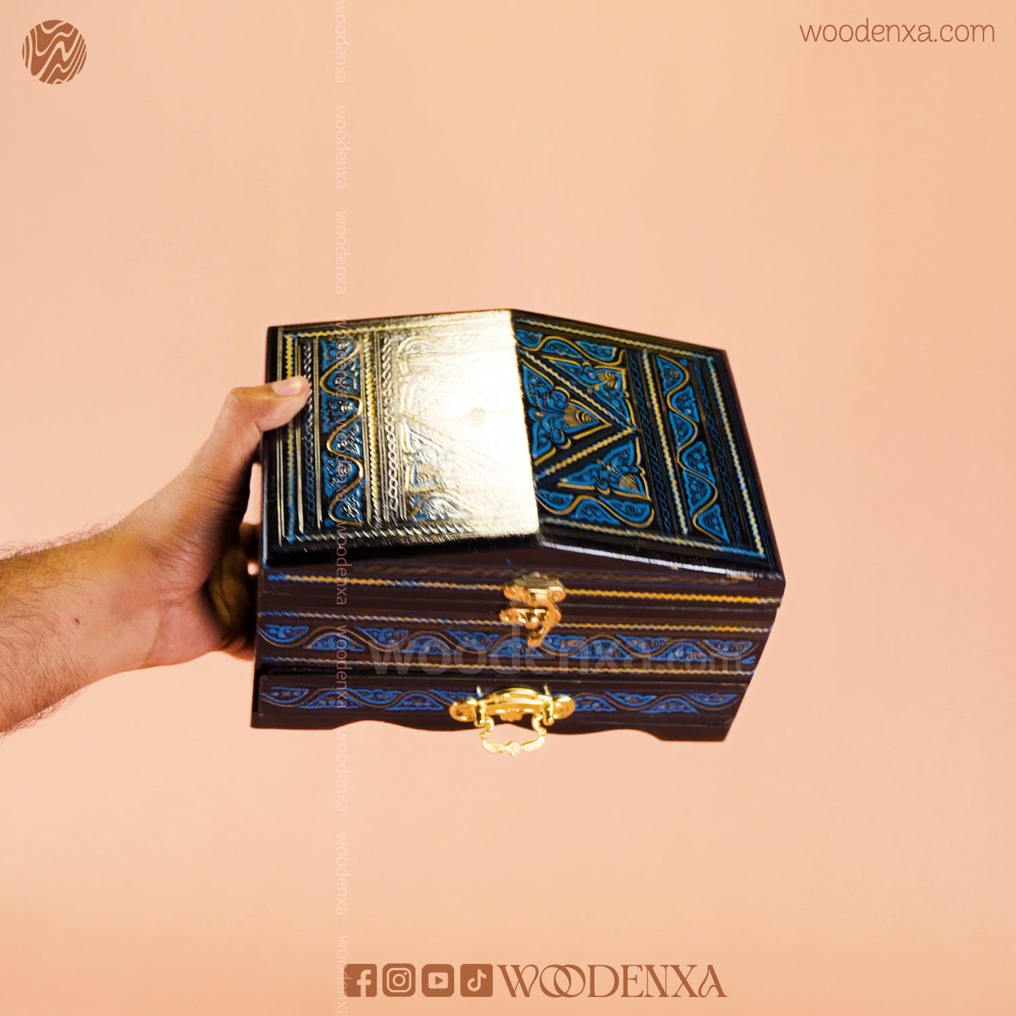 2-Tier Wooden Jewelry Box Naqshi Design