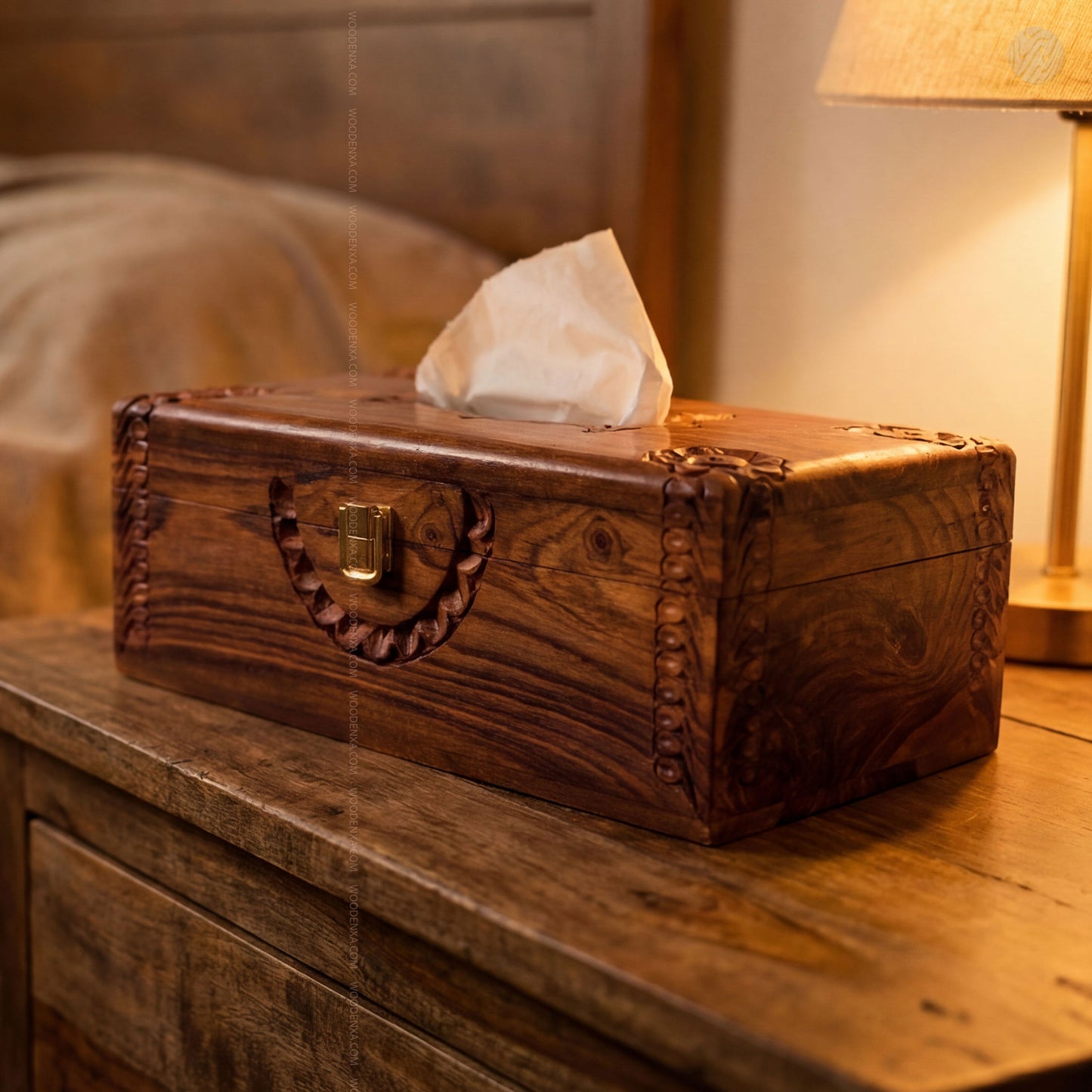 Branded Import Quality Wooden Tissue Box – Premium Solid Wood Design