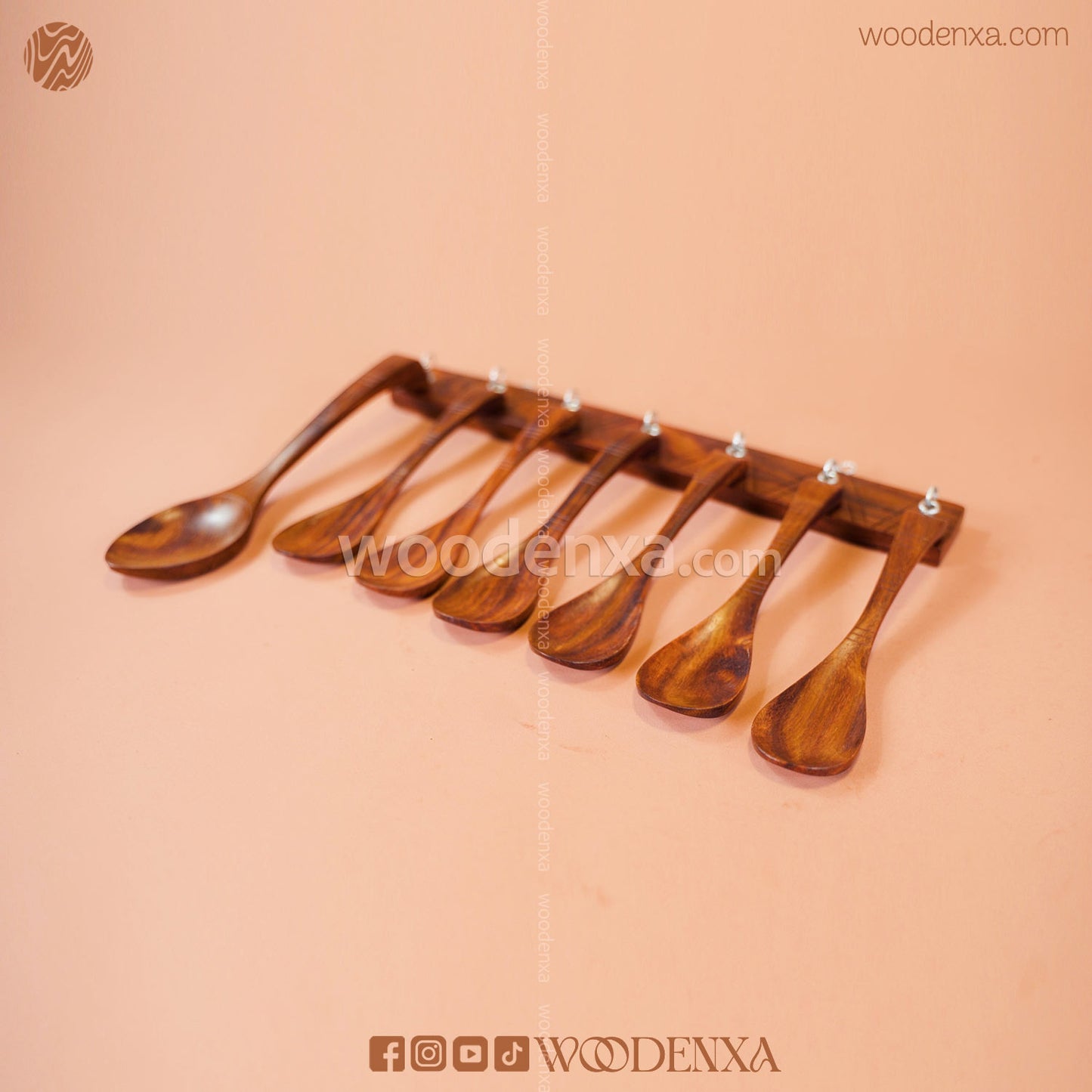 Wooden Spoon Set of 7 | Handmade Cooking & Serving Utensils by Woodenxa