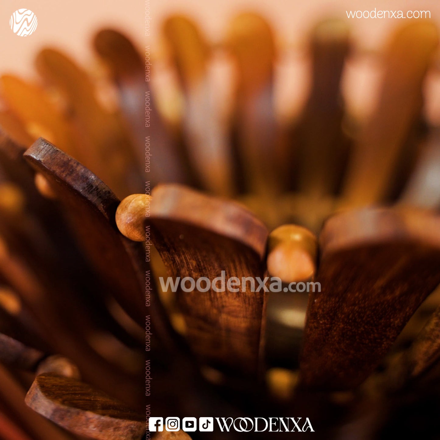 Handmade Wooden Fruit & Multipurpose Basket Set – 3 Pcs | Carved Design by Woodenxa