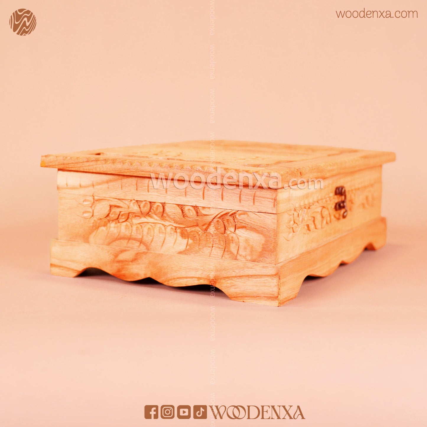 Wooden Quran Box & Rahel 2 in 1 – Neem Wood Handcrafted Carving | Woodenxa