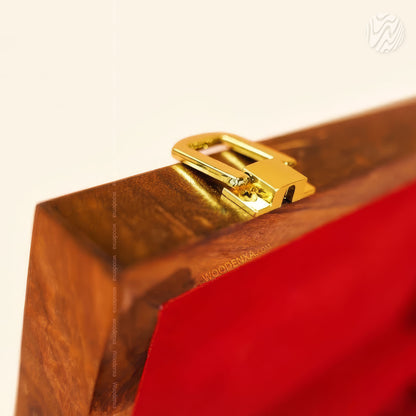 10 Watch Wooden Box with Acrylic Glass Top & Golden Button | Handmade by Woodenxa