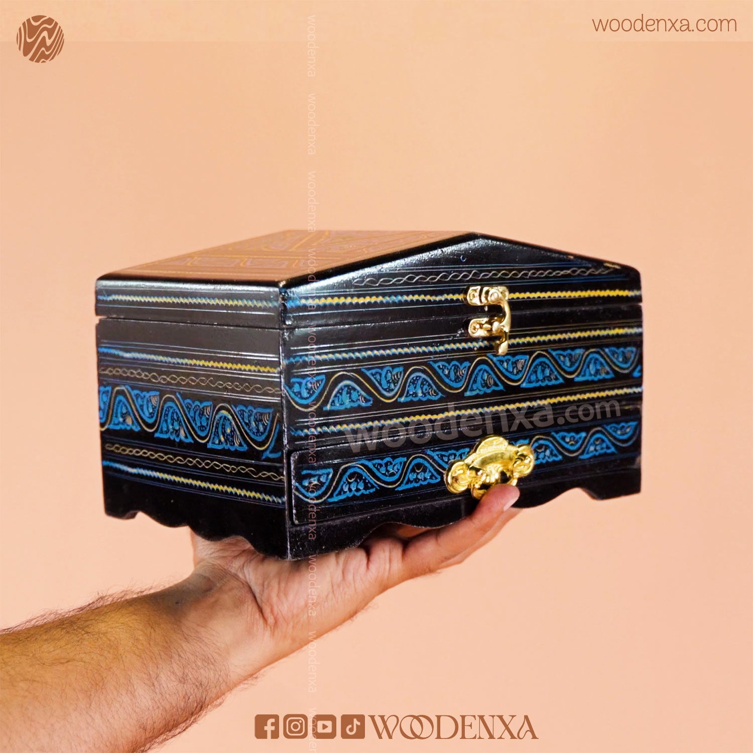 2-Tier Wooden Jewelry Box Naqshi Design 