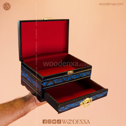 2-Tier Wooden Jewelry Box Naqshi Design 