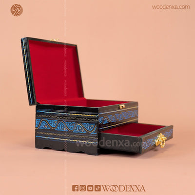 2-Tier Wooden Jewelry Box Naqshi Design 