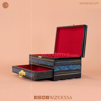 2-Tier Wooden Jewelry Box Naqshi Design 