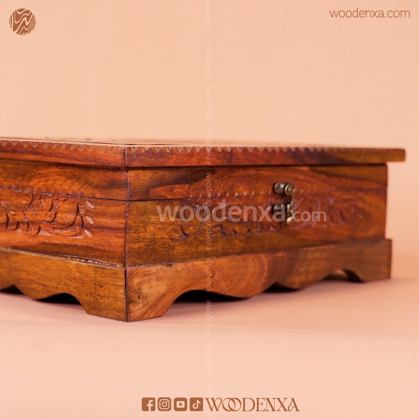 2 in 1 Wooden Quran Box & Rahel with Carving Art | Handmade by Woodenxa