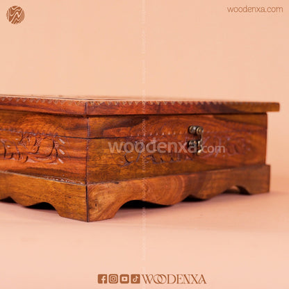 2 in 1 Wooden Quran Box & Rahel with Carving Art | Handmade by Woodenxa