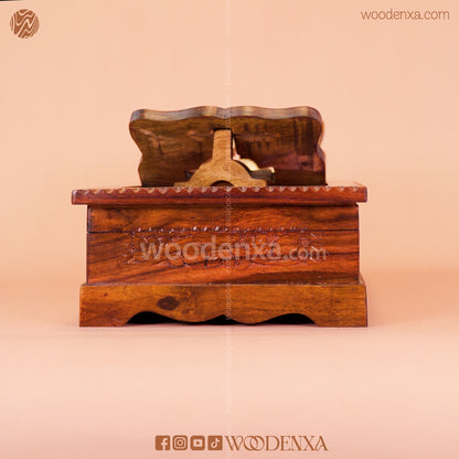 2 in 1 Wooden Quran Box & Rahel with Carving Art | Handmade by Woodenxa