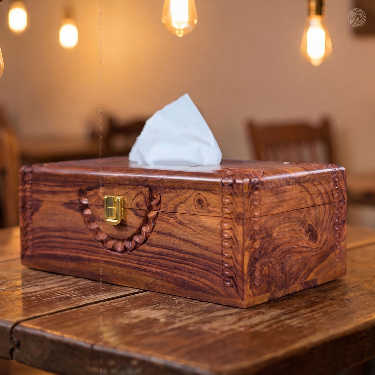 Branded Import Quality Wooden Tissue Box – Premium Solid Wood Design