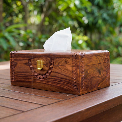 Branded Import Quality Wooden Tissue Box – Premium Solid Wood Design