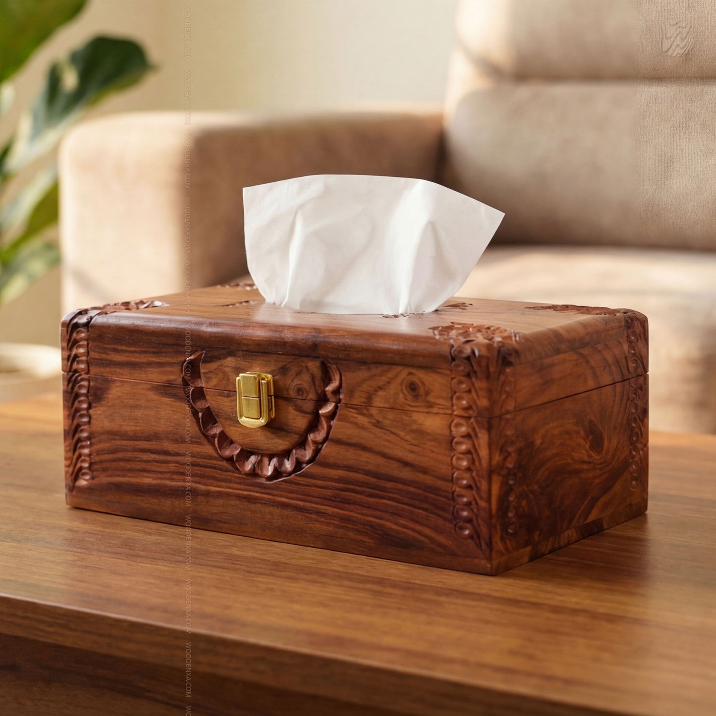 Branded Import Quality Wooden Tissue Box – Premium Solid Wood Design