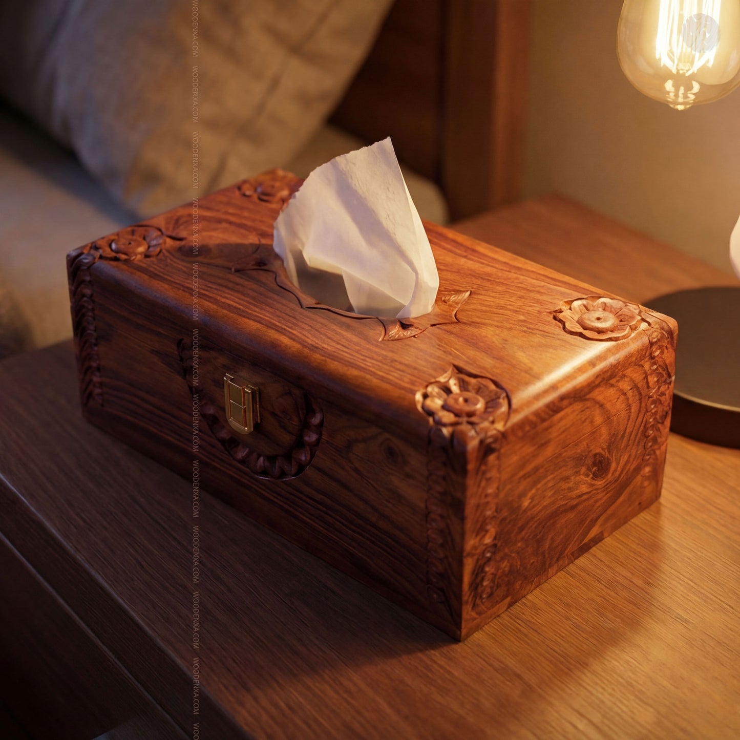 Branded Import Quality Wooden Tissue Box – Premium Solid Wood Design