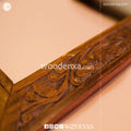 Elegant Wooden Mirror with Carving Design | Handmade by Woodenxa