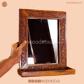 Elegant Wooden Mirror with Carving Design | Handmade by Woodenxa
