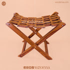 Foldable Wooden Stool with Brass Inlay Work | Handmade by Woodenxa