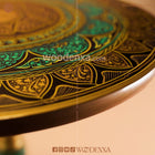 Handcrafted Naqshi & Lacquer Art Coffee Table – Black & Golden | 18 Inches Wooden Table