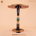 Handcrafted Naqshi & Lacquer Art Coffee Table – Black & Golden | 18 Inches Wooden Table