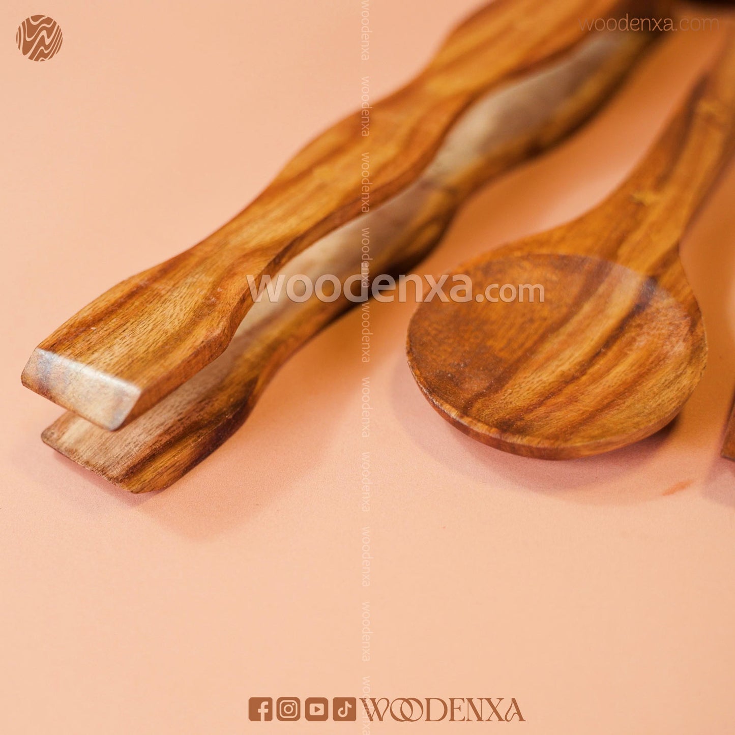Wooden Kitchen Utensils Cooking Set – 7 Pcs | Handmade by Woodenxa
