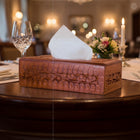 Small Size Handcrafted Fully Carved Wooden Tissue Box 8inch| Woodenxa
