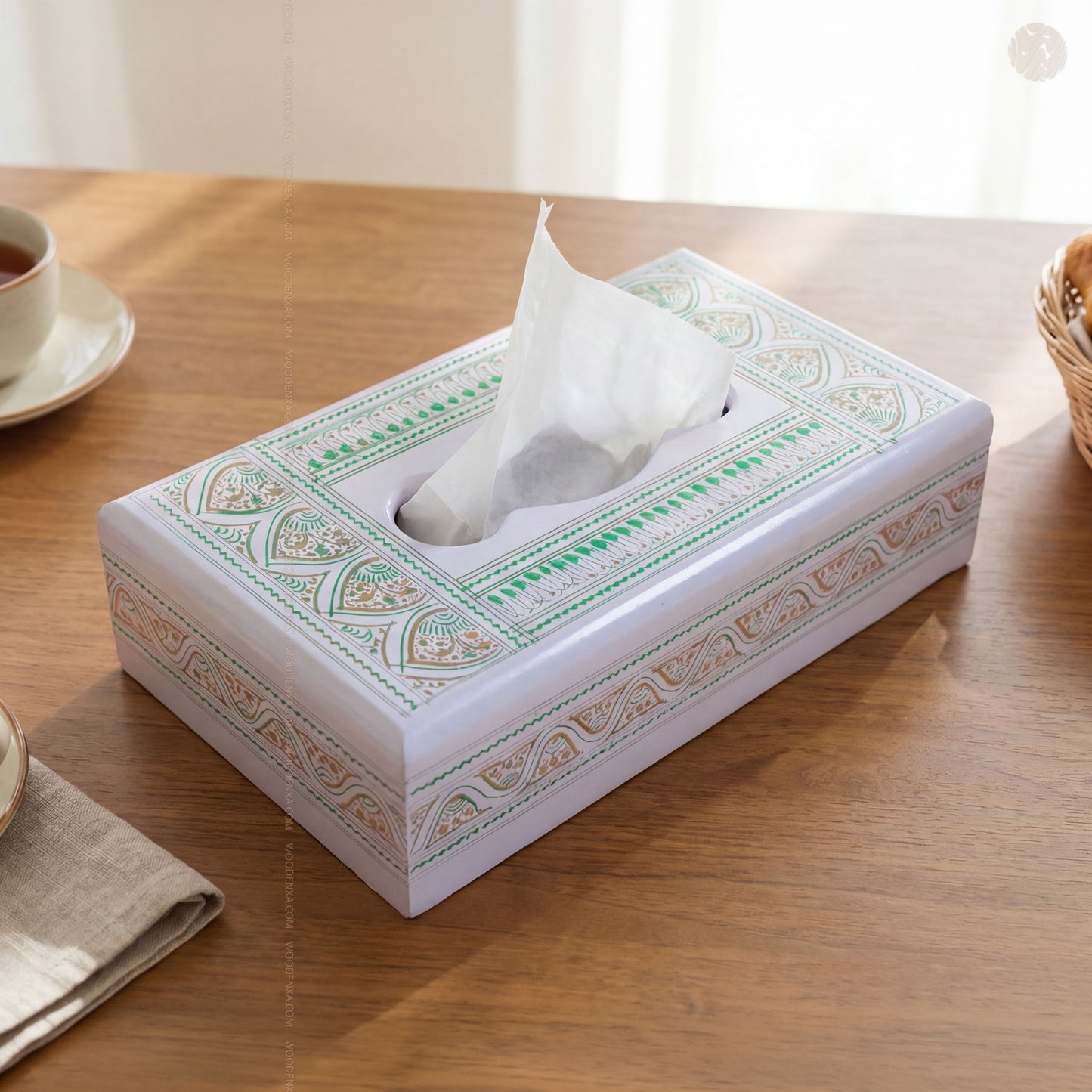 White Wooden Tissue Box – Modern Tissue Box for Home & Office