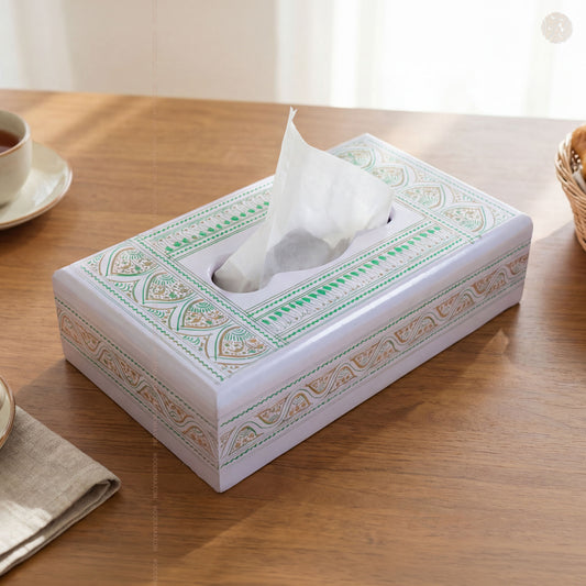 White Wooden Tissue Box – Modern Tissue Box for Home & Office