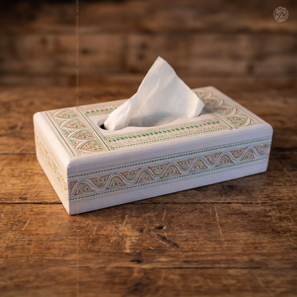 White Wooden Tissue Box – Modern Tissue Box for Home & Office