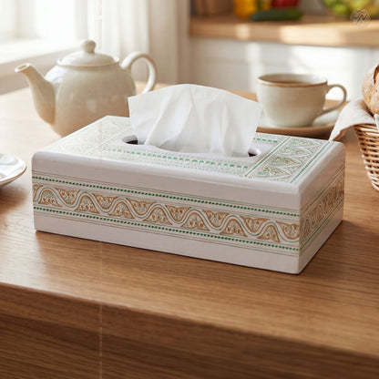 White Wooden Tissue Box – Modern Tissue Box for Home & Office