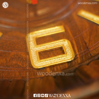 Wooden Wall Clock 18 Inch Carving | Handmade by Woodenxa