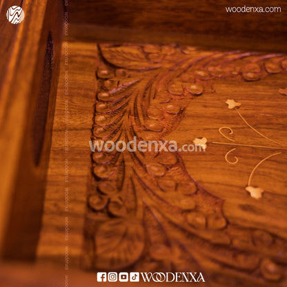 Wooden Carving Tray Set of 3 – Handmade Serving & Storage Trays by Woodenxa