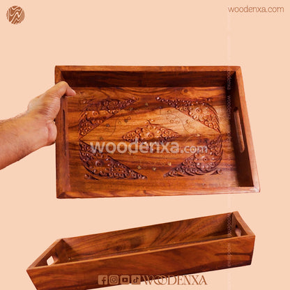 Wooden Carving Tray Set of 3 – Handmade Serving & Storage Trays by Woodenxa