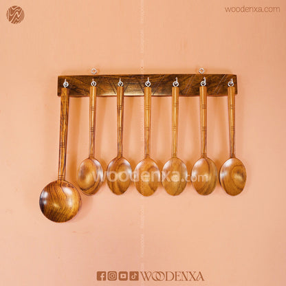 Wooden Soup Spoon Set – 7 Pcs | Handmade Kitchen Utensils by Woodenxa