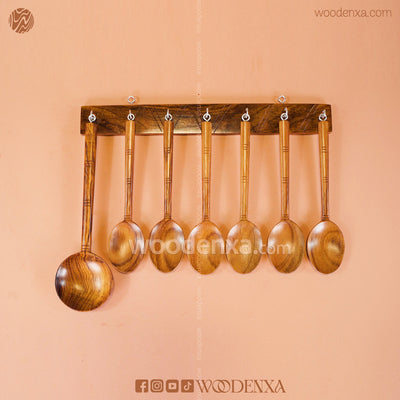 Wooden Soup Spoon Set – 7 Pcs | Handmade Kitchen Utensils by Woodenxa