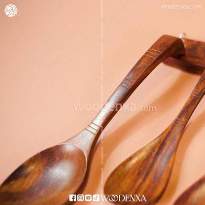 Wooden Spoon Set of 7 | Handmade Cooking & Serving Utensils by Woodenxa