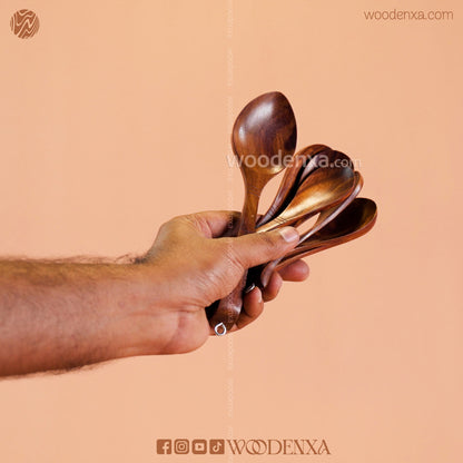 Wooden Spoon Set of 7 | Handmade Cooking & Serving Utensils by Woodenxa