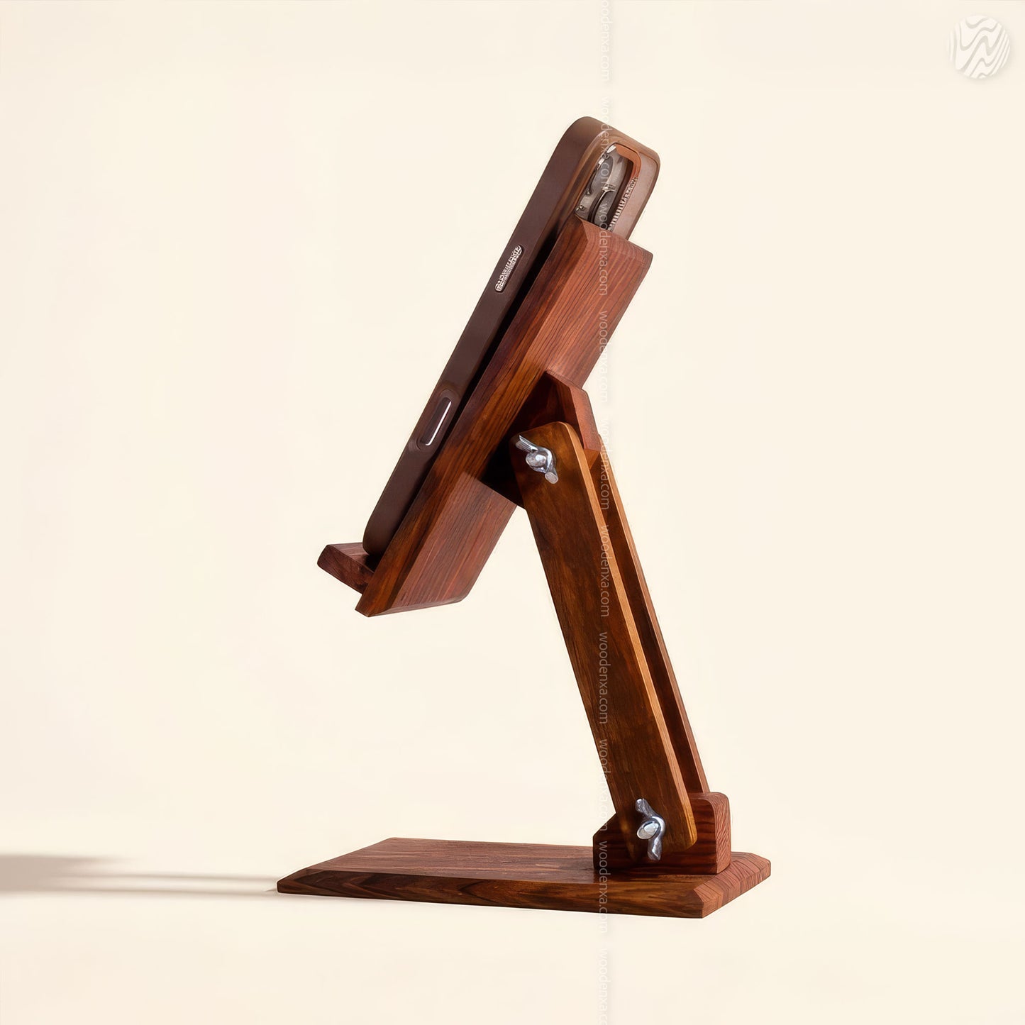 Wooden Adjustable Mobile Stand – Universal Holder for All Phones | Solid Wood by Woodenxa