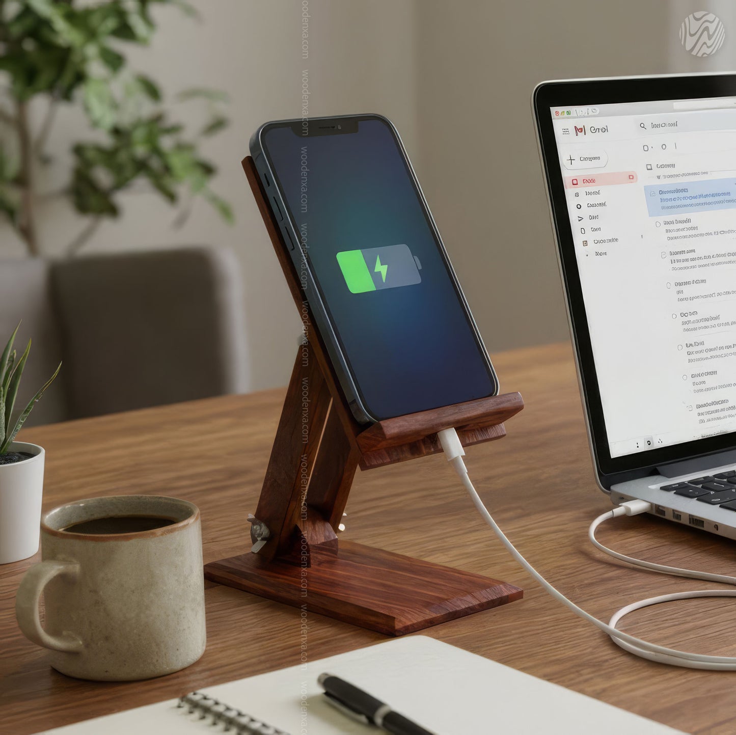Wooden Adjustable Mobile Stand – Universal Holder for All Phones | Solid Wood by Woodenxa