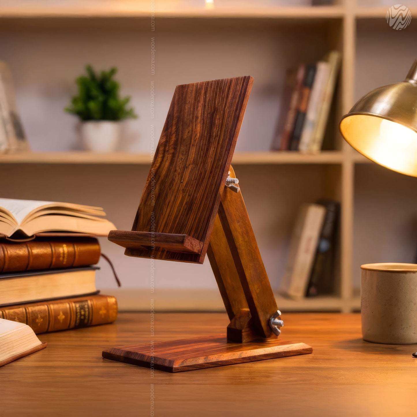 Wooden Adjustable Mobile Stand – Universal Holder for All Phones | Solid Wood by Woodenxa