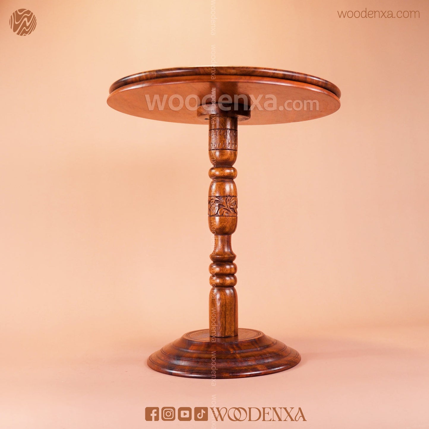 Dry Fruit Wooden Table with Foldable Basket | Handmade by Woodenxa
