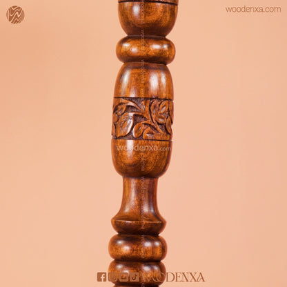 Dry Fruit Wooden Table with Foldable Basket | Handmade by Woodenxa