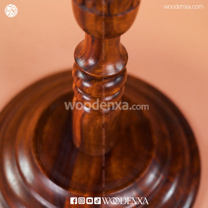 Dry Fruit Wooden Table with Foldable Basket | Handmade by Woodenxa