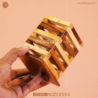 Wooden Multipurpose Pen Stand Holder Dual Color | Handmade by Woodenxa