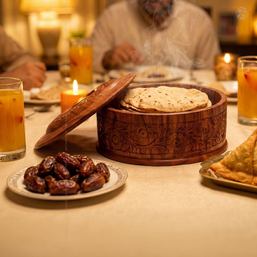 Hand-Carved Wooden Hotpot - Luxury Finish & Heat Retention