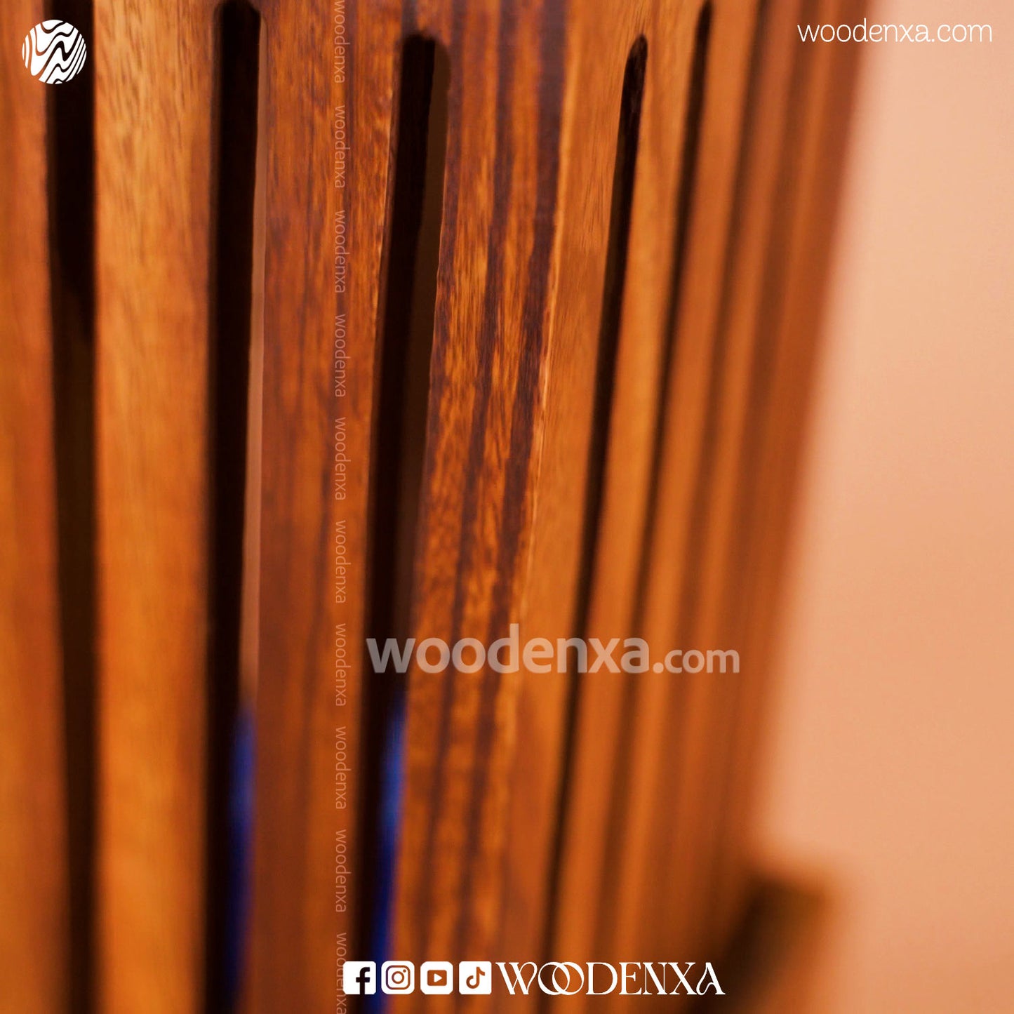 Handcrafted Wooden Square Lamp | Open Top Design Table Lamp by Woodenxa