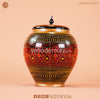 Handmade Wooden Candy Jar 6" – Black with Red & Golden Naqshi Design | Woodenxa