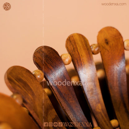 Handmade Wooden Fruit & Multipurpose Basket Set – 3 Pcs | Carved Design by Woodenxa