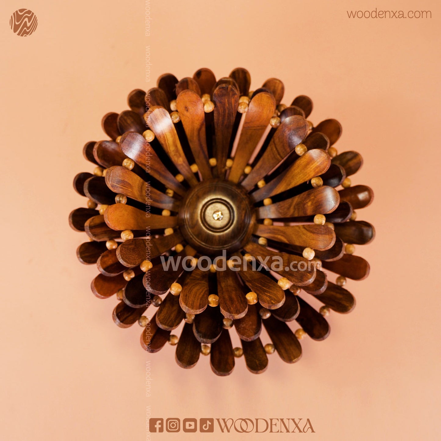 Handmade Wooden Fruit & Multipurpose Basket Set – 3 Pcs | Carved Design by Woodenxa