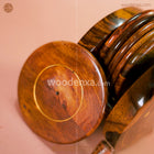 Handmade Wooden Tea Mates Set Stand with Brass Work | Woodenxa