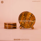 Handmade Wooden Tea Mates Set Stand with Brass Work | Woodenxa